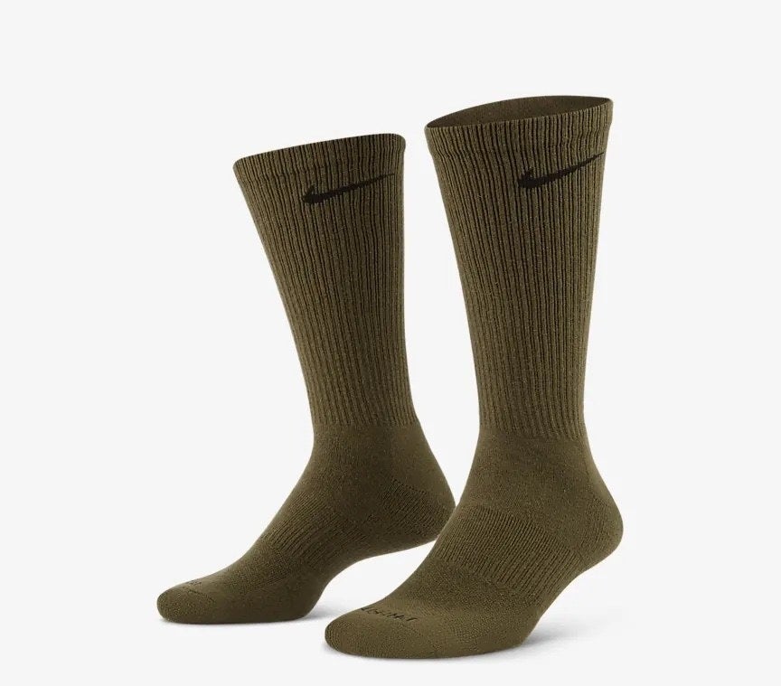 A pair of army green socks