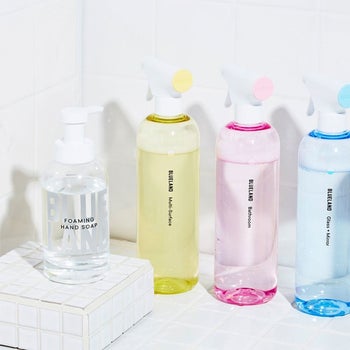 each of the bottles filled with solution