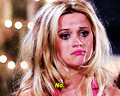 Elle Woods from &quot;Legally Blonde&quot; crying and saying &quot;No&quot;