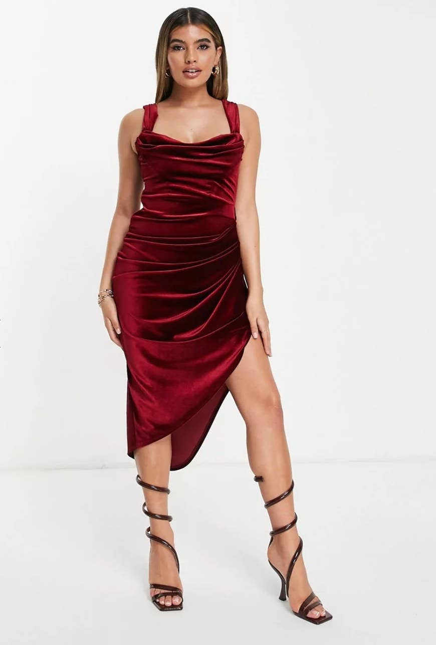 Kyle Richards Red Velvet Short Cocktail Dress