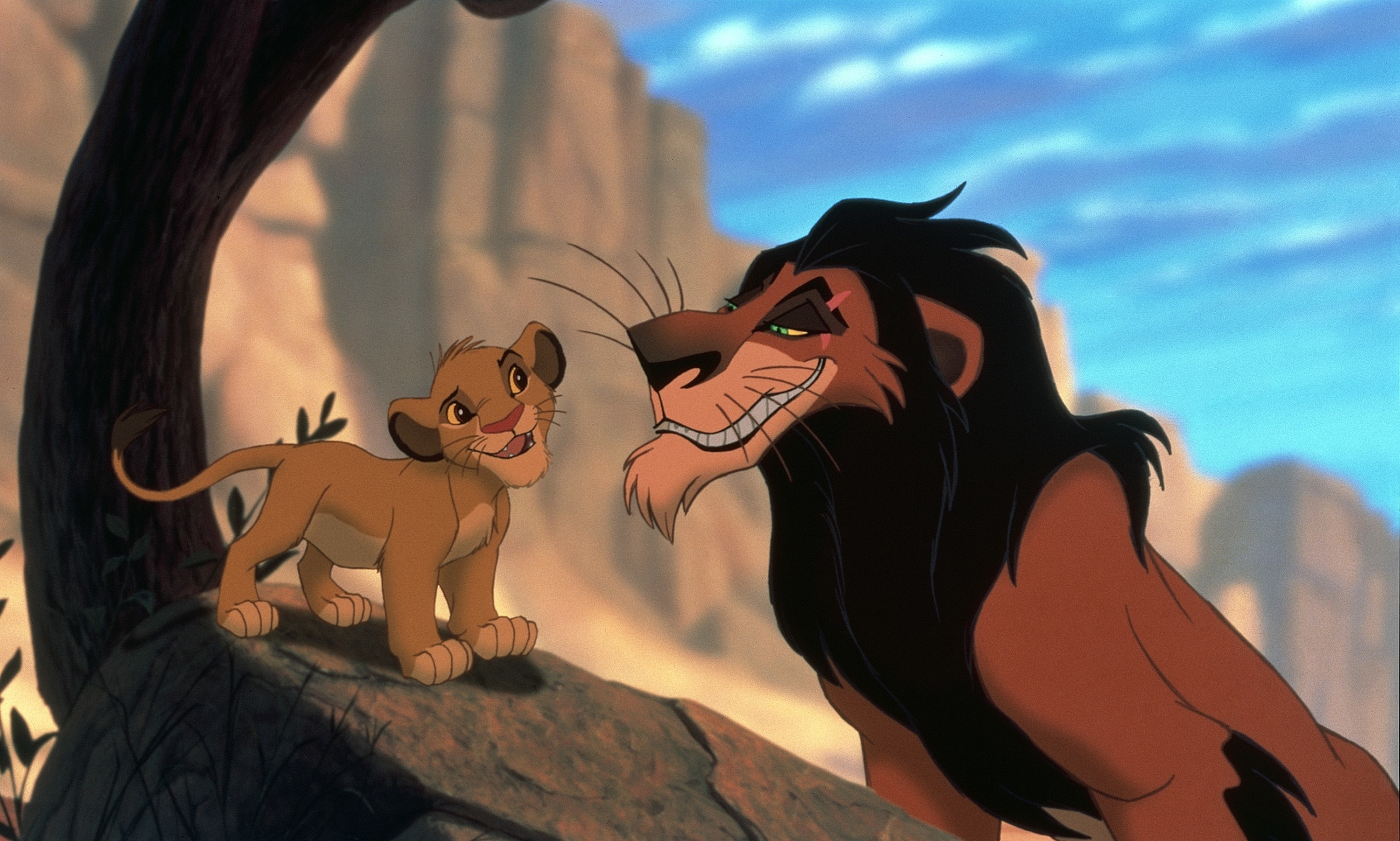 Scar and a young Simba