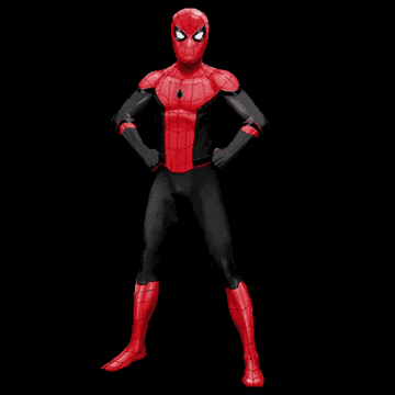 A figure of Spider-Man swaying back and forth