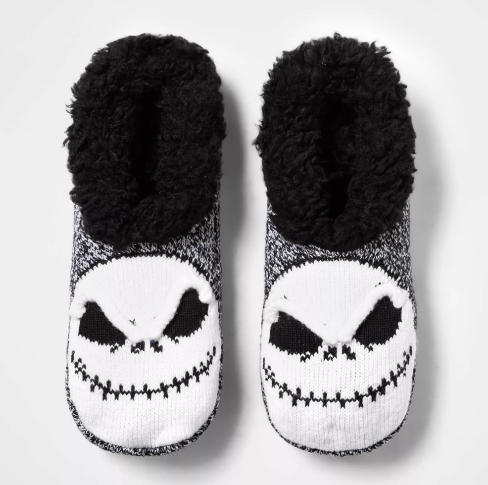 Black and white jack skellington slippers