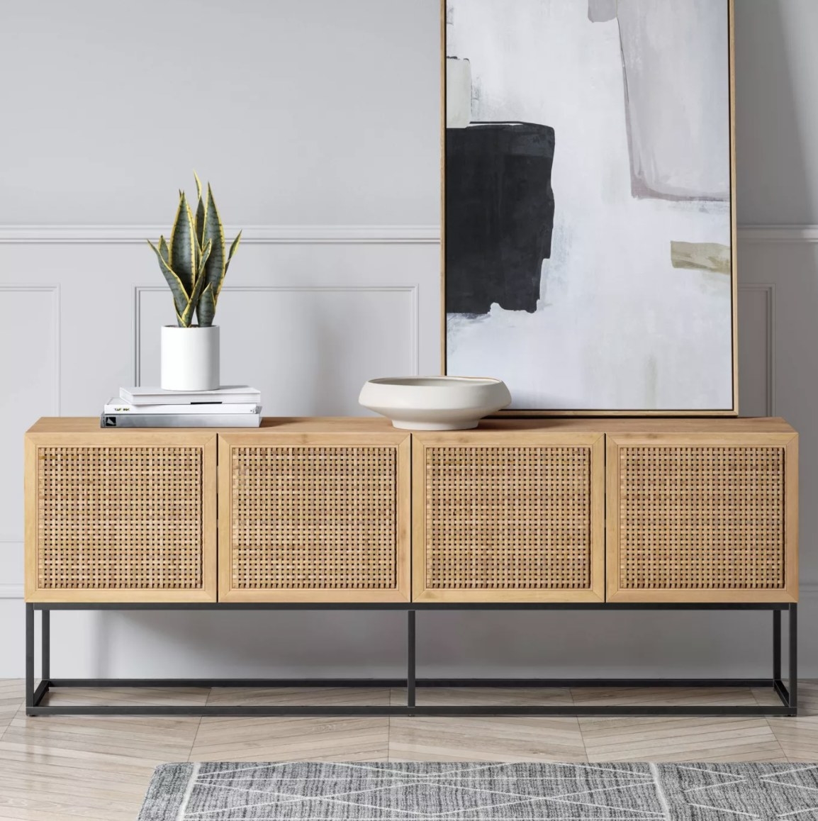 woven TV stand