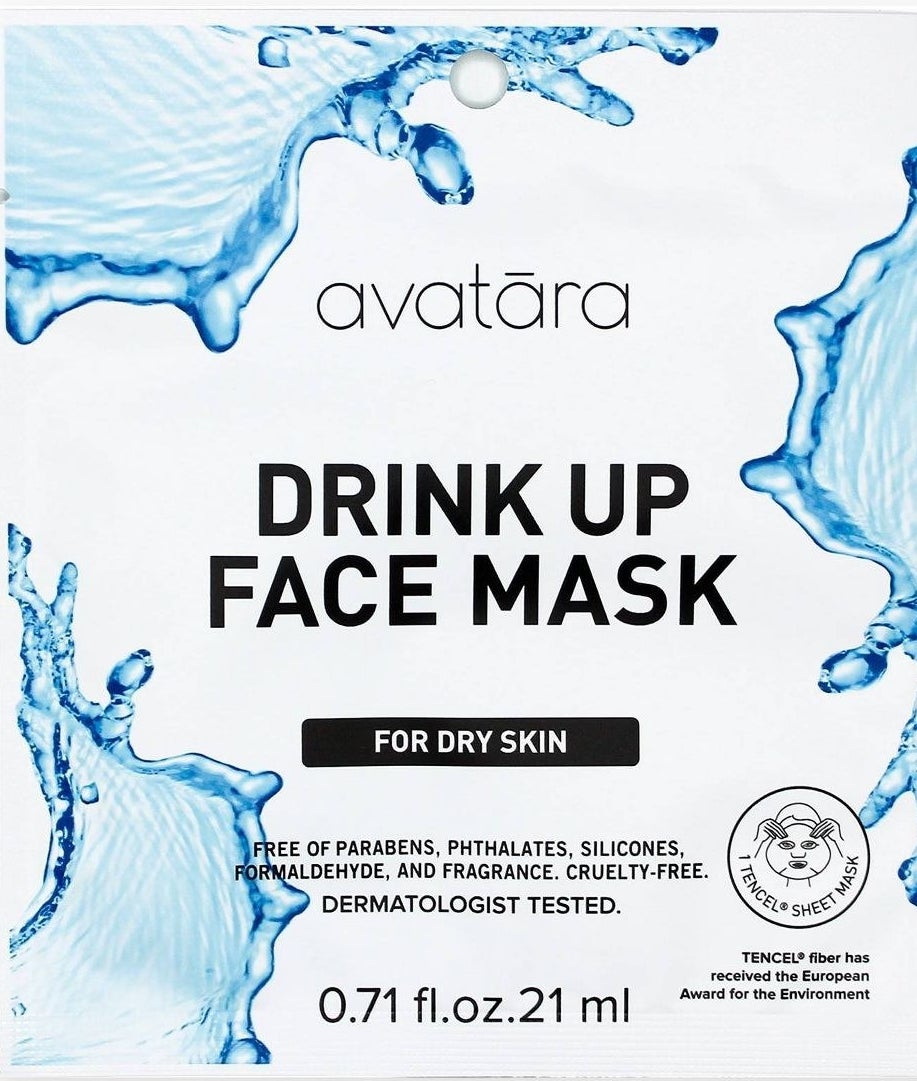 The unscented Drink Up face mask