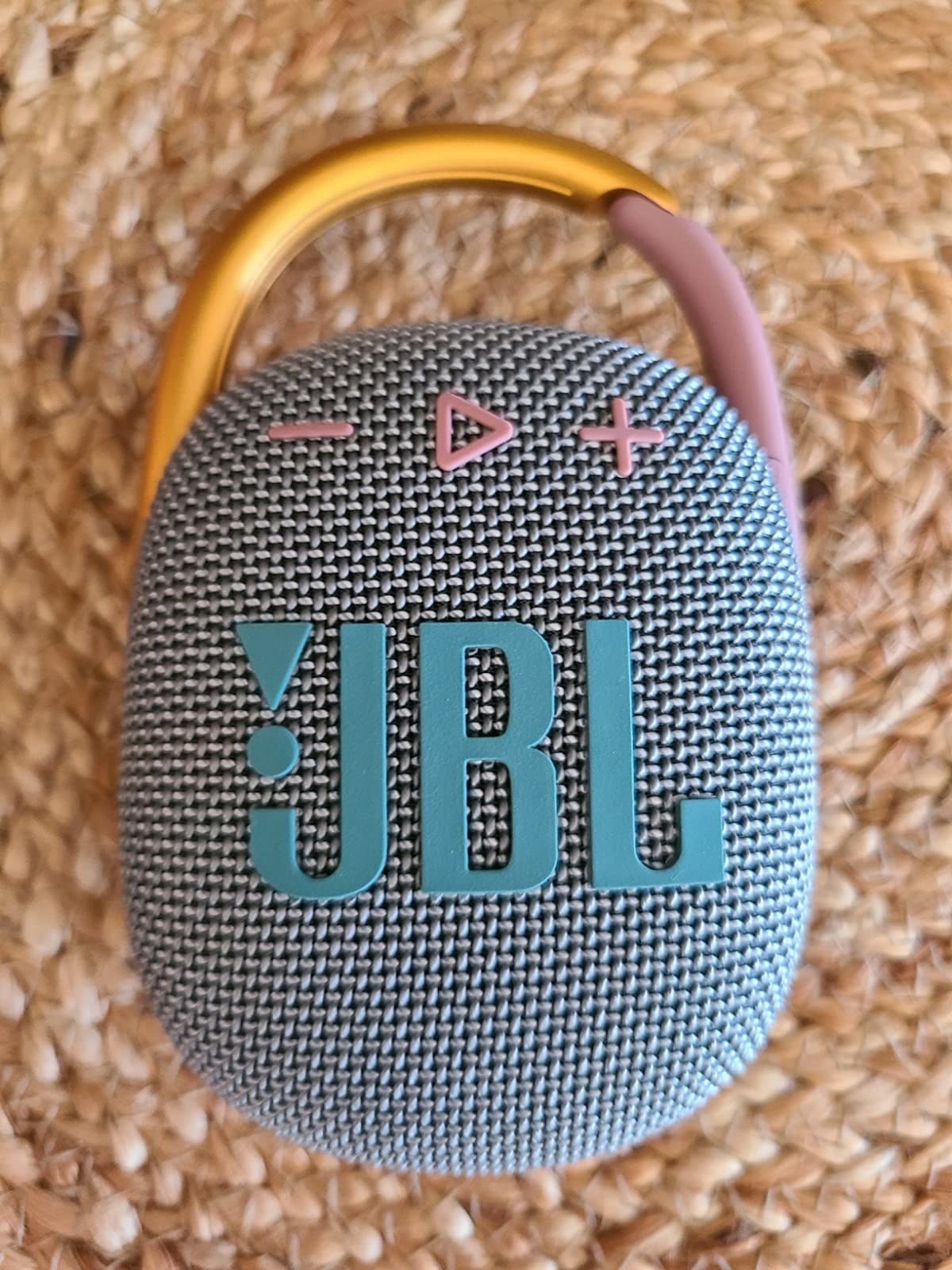 a reviewer photo of the bluetooth speaker