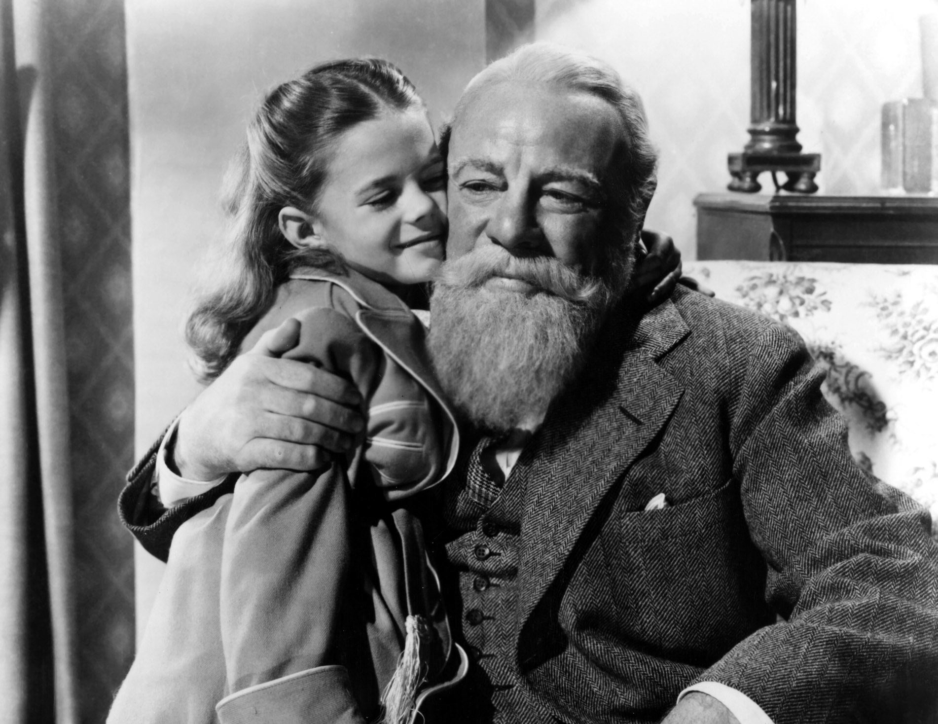 A young girl hugs Santa in &quot;Miracle on 34th Street&quot;