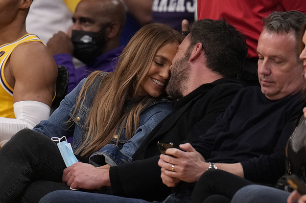 Jennifer Lopez And Ben Affleck Were Spotted Cuddling By The Jumbotron On Their Date At An NBA Game