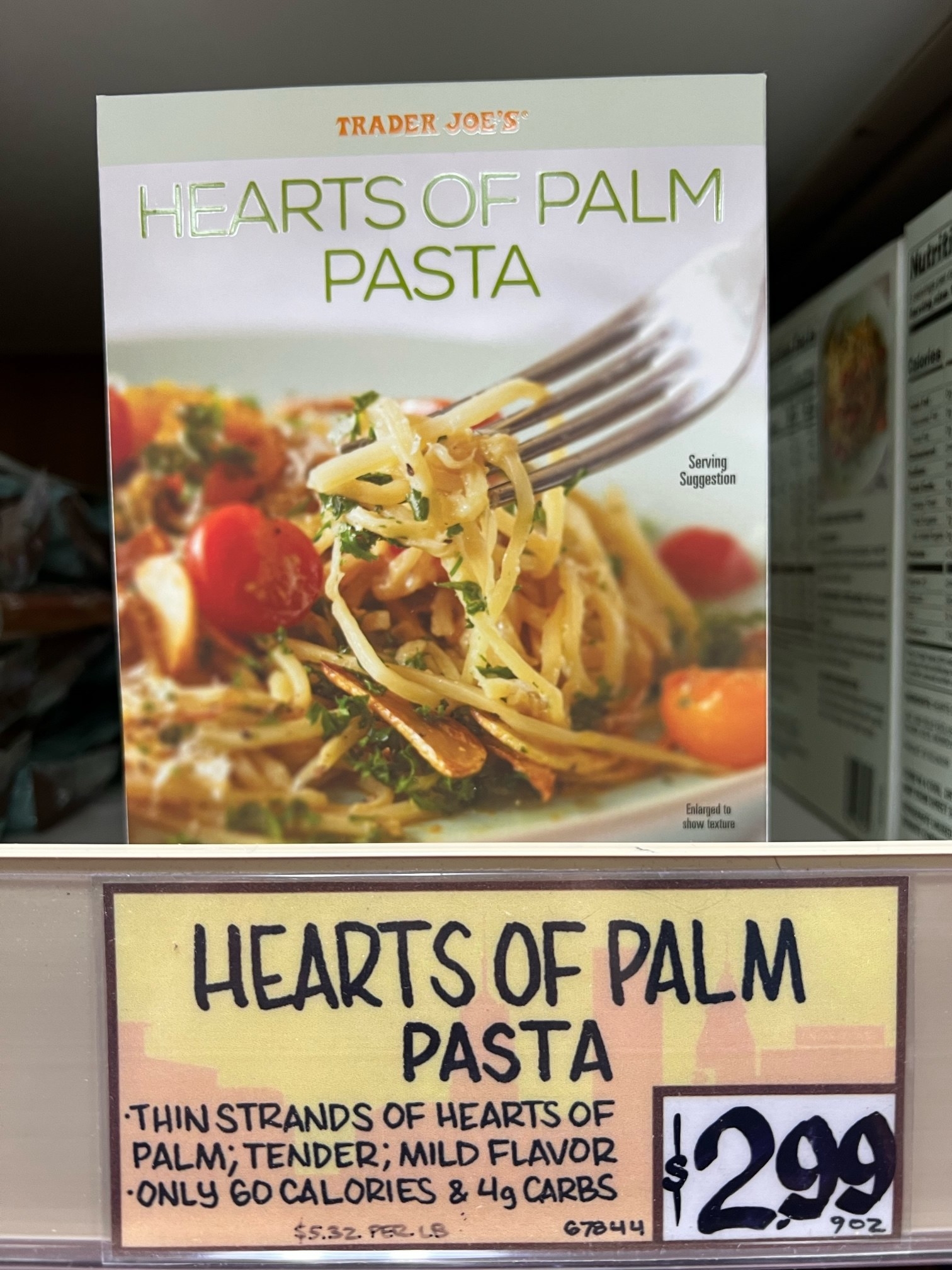 A box of hearts of palm pasta.