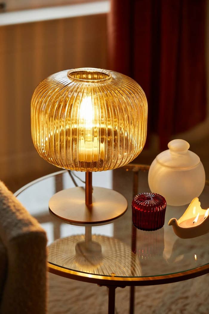 small glass dome table lamp
