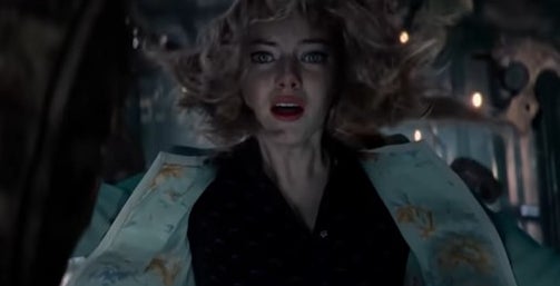 Gwen Stacy falling down inside a clock tower in &quot;The Amazing Spider-Man 2&quot;