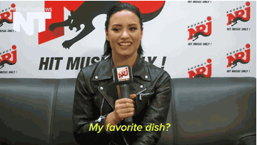 demi lovato in interview saying &quot;my favorite dish? i like...mugs. because they are very comfortable in your hand&quot;