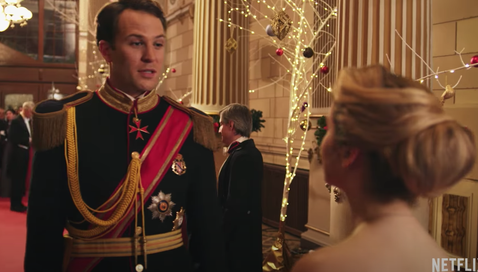 Prince Richard and Amber have a conversation at a ball