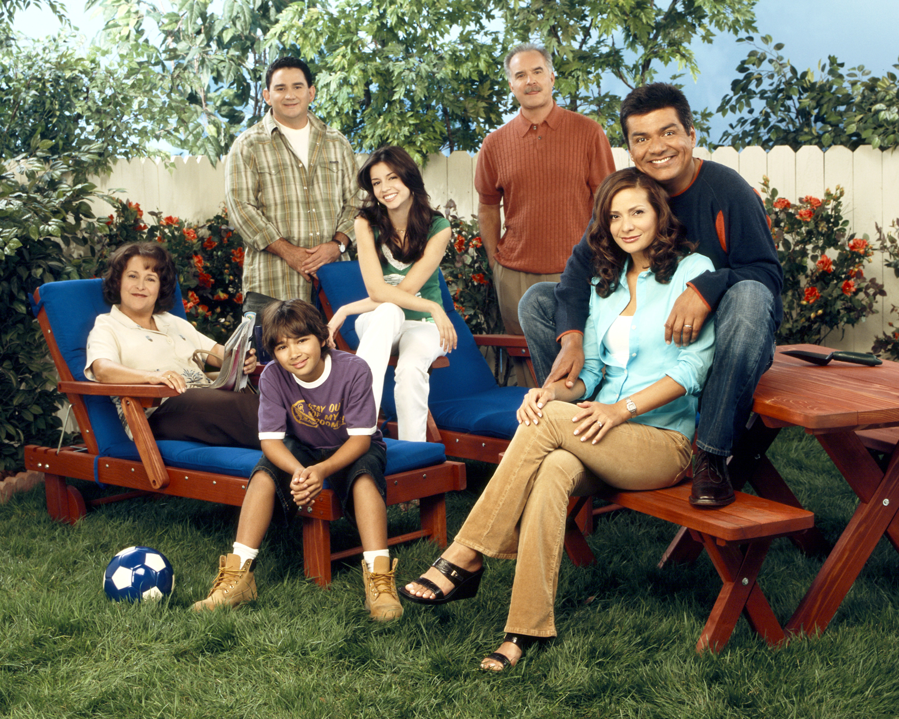 The cast of &quot;George Lopez&quot; poses for a season 4 promotional photo