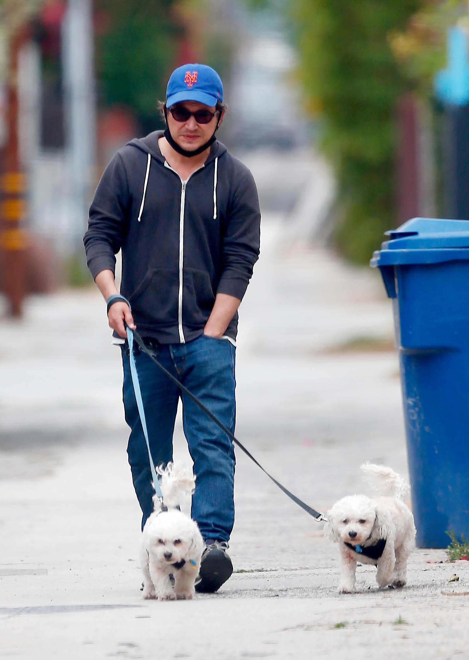 JTT is walking his dogs