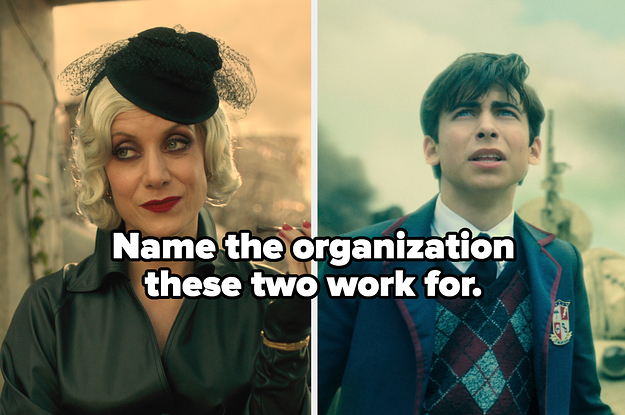 The Handler and Number Five, with caption "Name the organization these two work for"