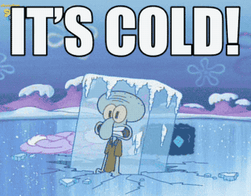 Squidward from &quot;SpongeBob SquarePants&quot; frozen in ice