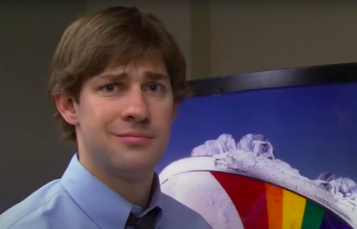 Jim from The Office looking confused