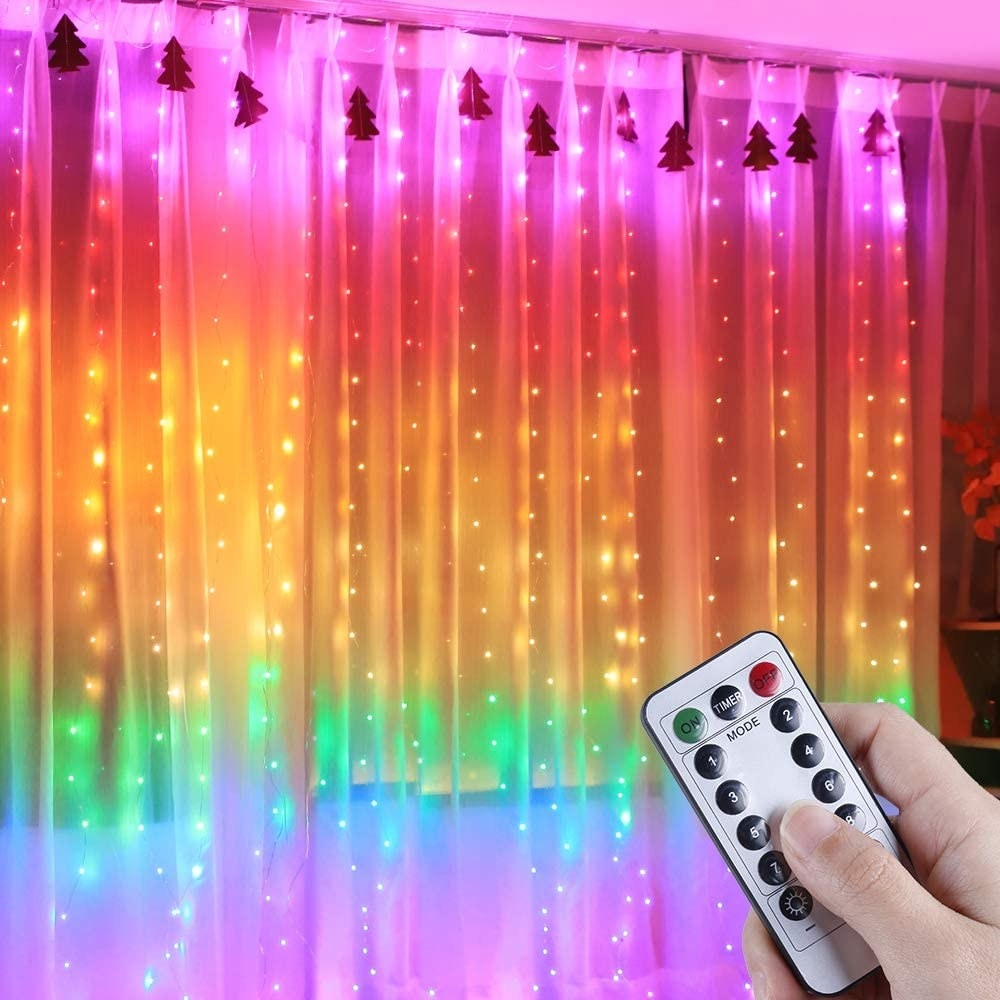 serie de luces LED color arcoíris
