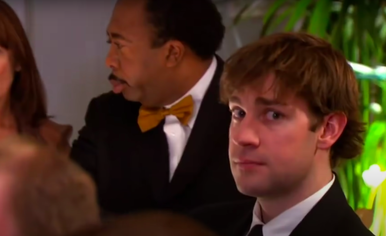 Jim from The Office looking worried