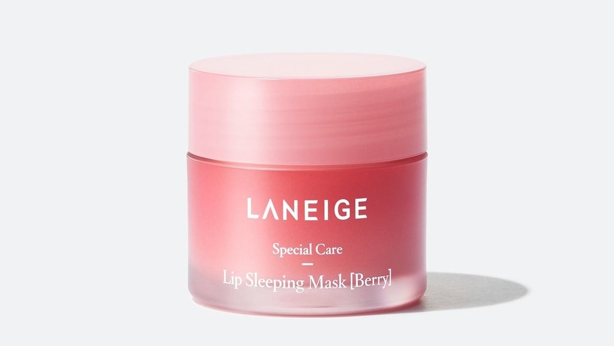 small pink tub of Laneige Lip Sleeping Mask in Berry