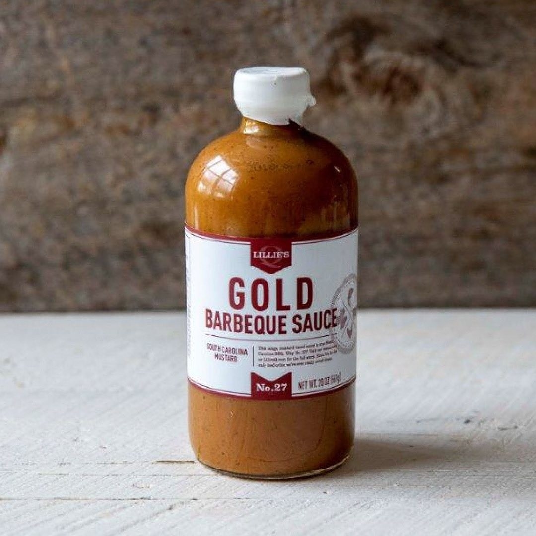 gold bbq sauce bottle
