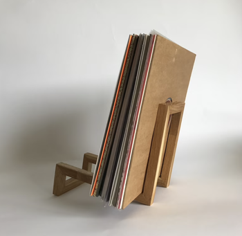 back view of the wooden vinyl rack