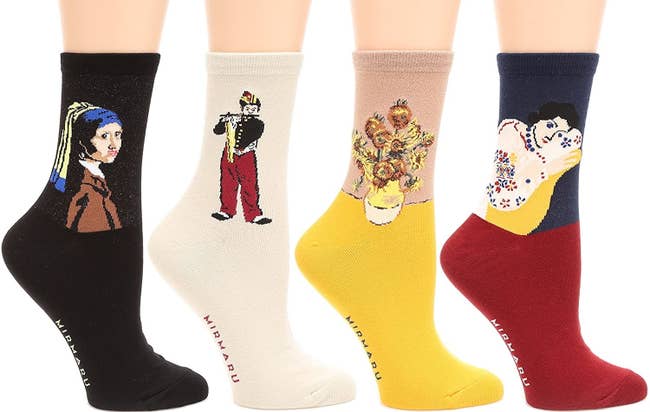 All four styles of the art inspired socks