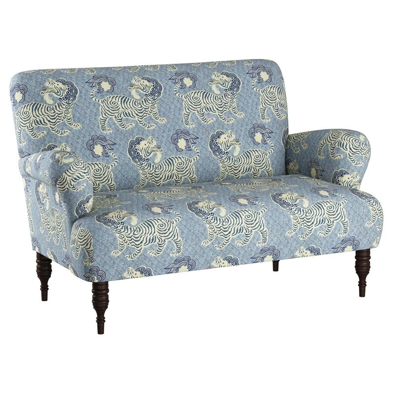 The lion-printed settee