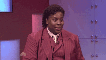 Kenan Thompson Diondre Cole widens his eyes and looks over at the camera before turning during the sketch &quot;What&#x27;s Up With That&quot; in &quot;Saturday Night Live&quot;