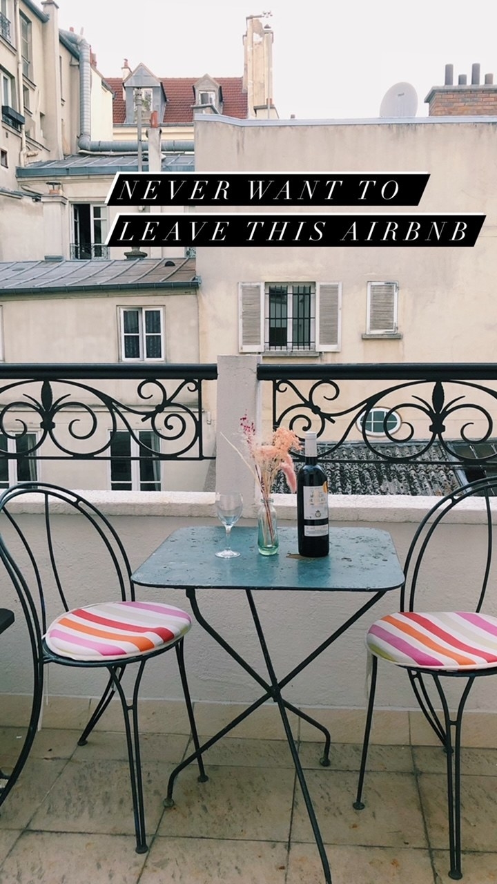 在巴黎我Airbnb的露台。