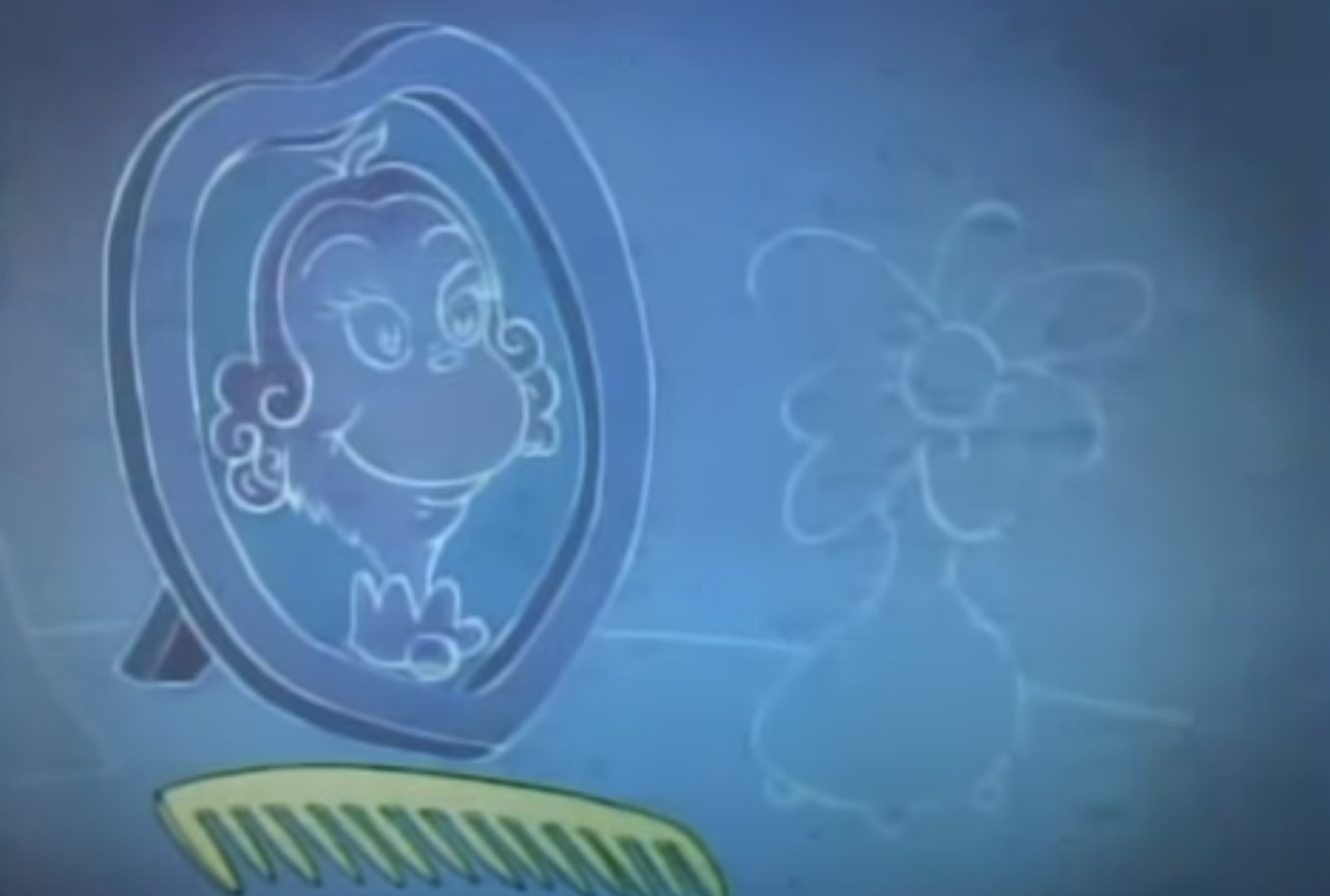 An inverted photo of the Grinch's mom