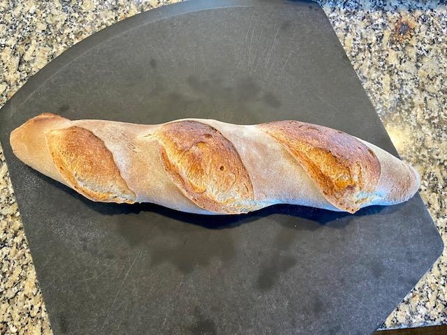 A baguette made from pizza dough.