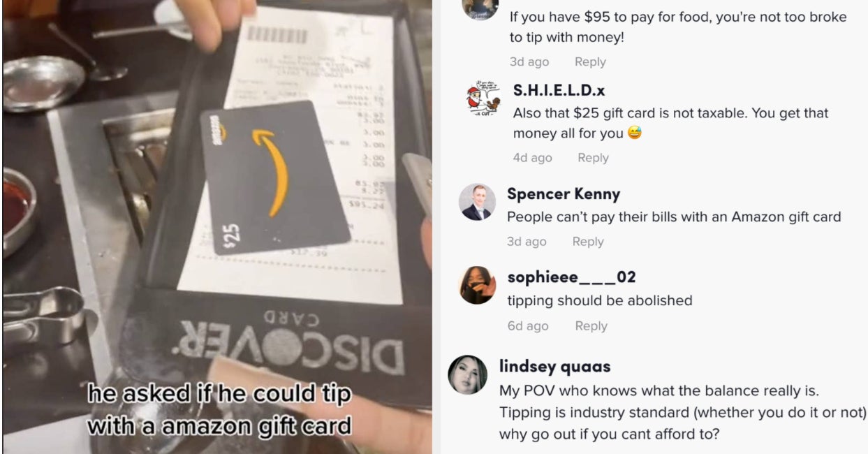 TikTok Duo Tip Waiter With $25 Amazon Gift Card