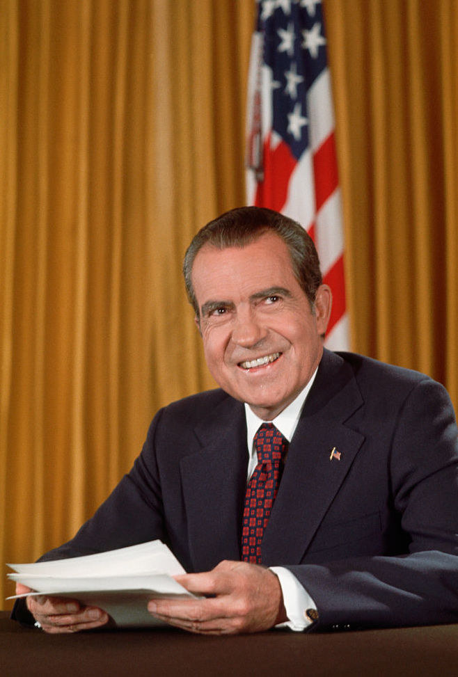 Nixon giving an address in 1969