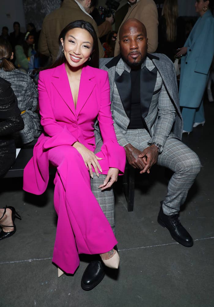 Jeannie Mai and Jeezy at the Pamella Roland fashion show on February 07, 2020