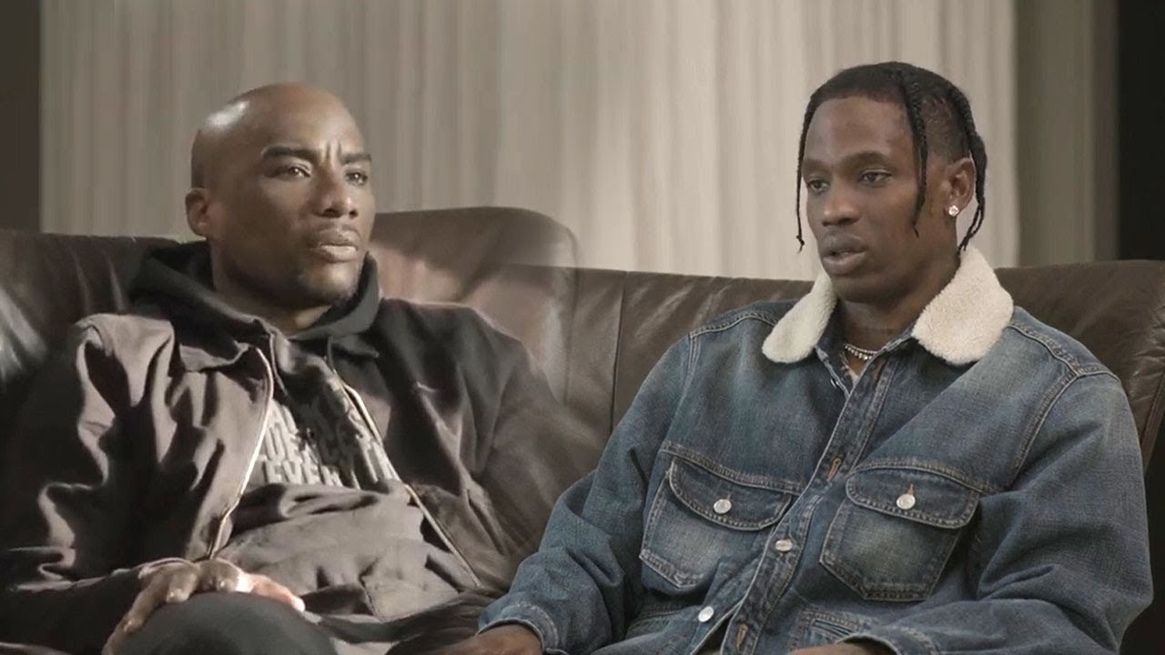 Travis Scott and Charlamagne tha God during his interview