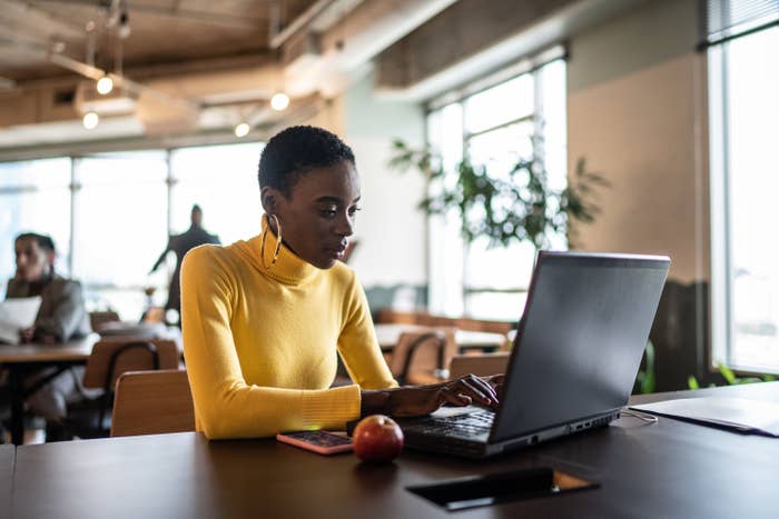 Young woman working in an office