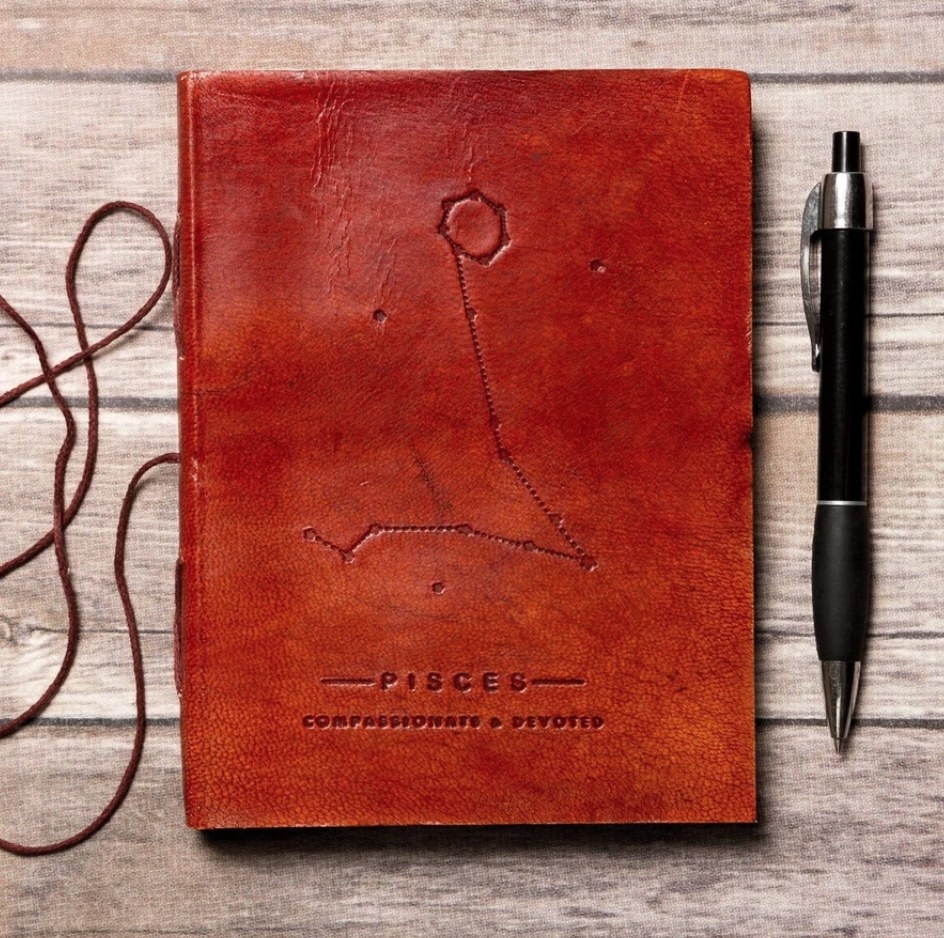 the leather pisces zodiac journal