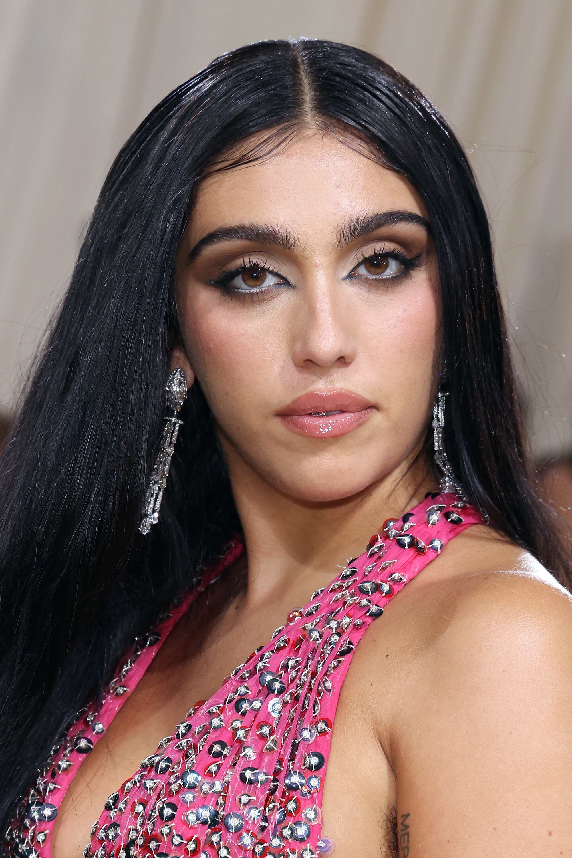 lourdes at the Met gala closeup on her face