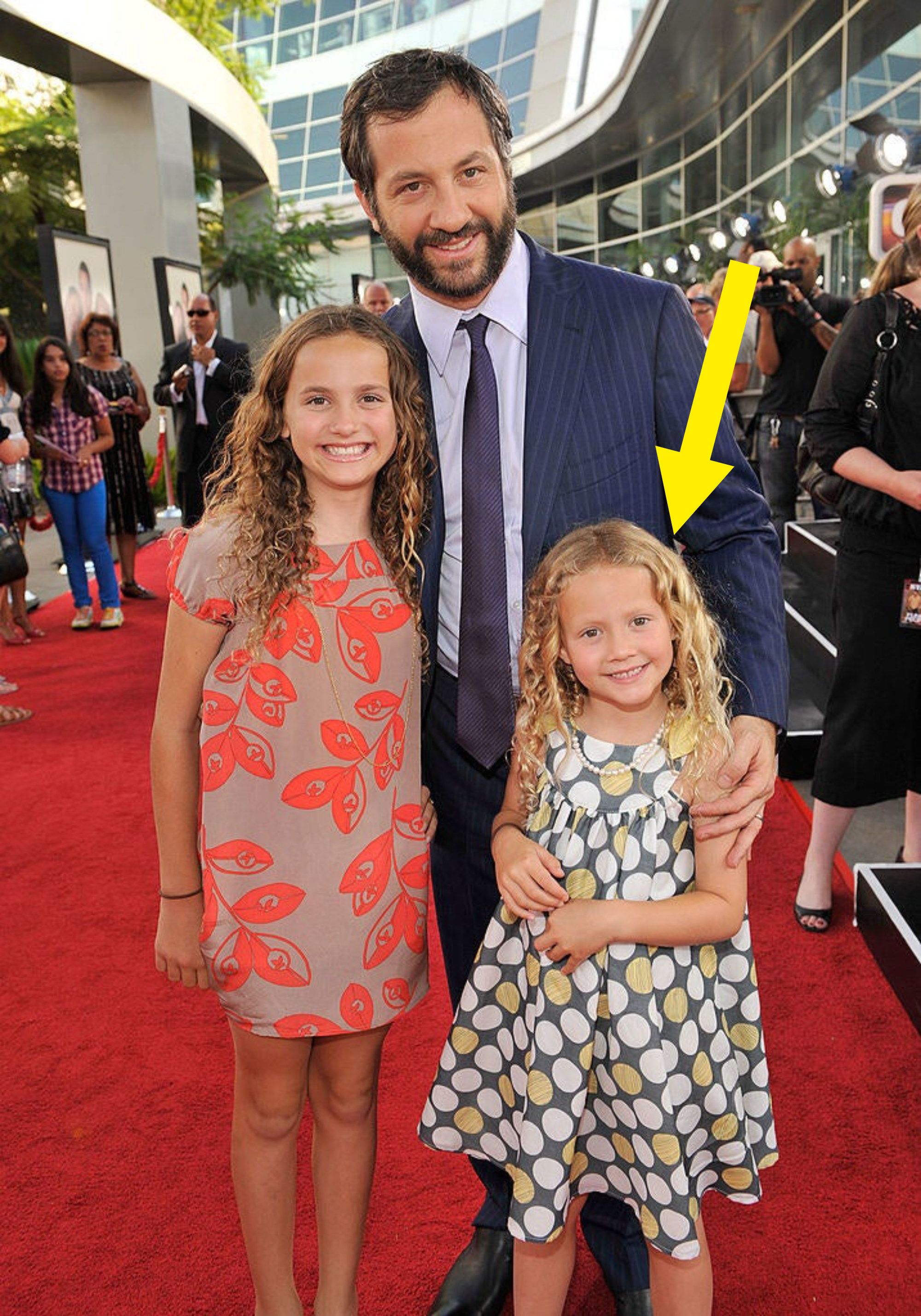 at the premiere of funny people with judd