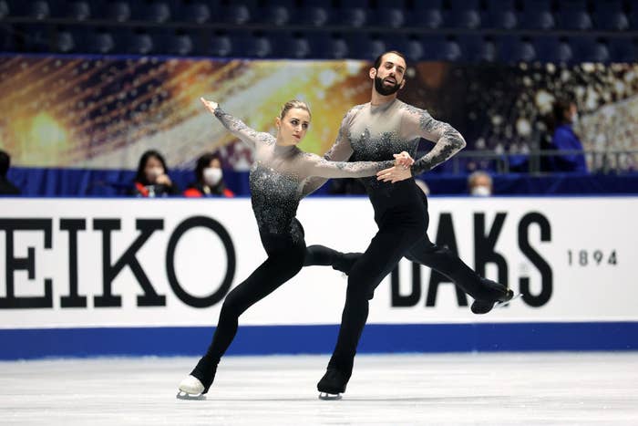 Timothy LeDuc skating with partner Ashley Cain-Gribble