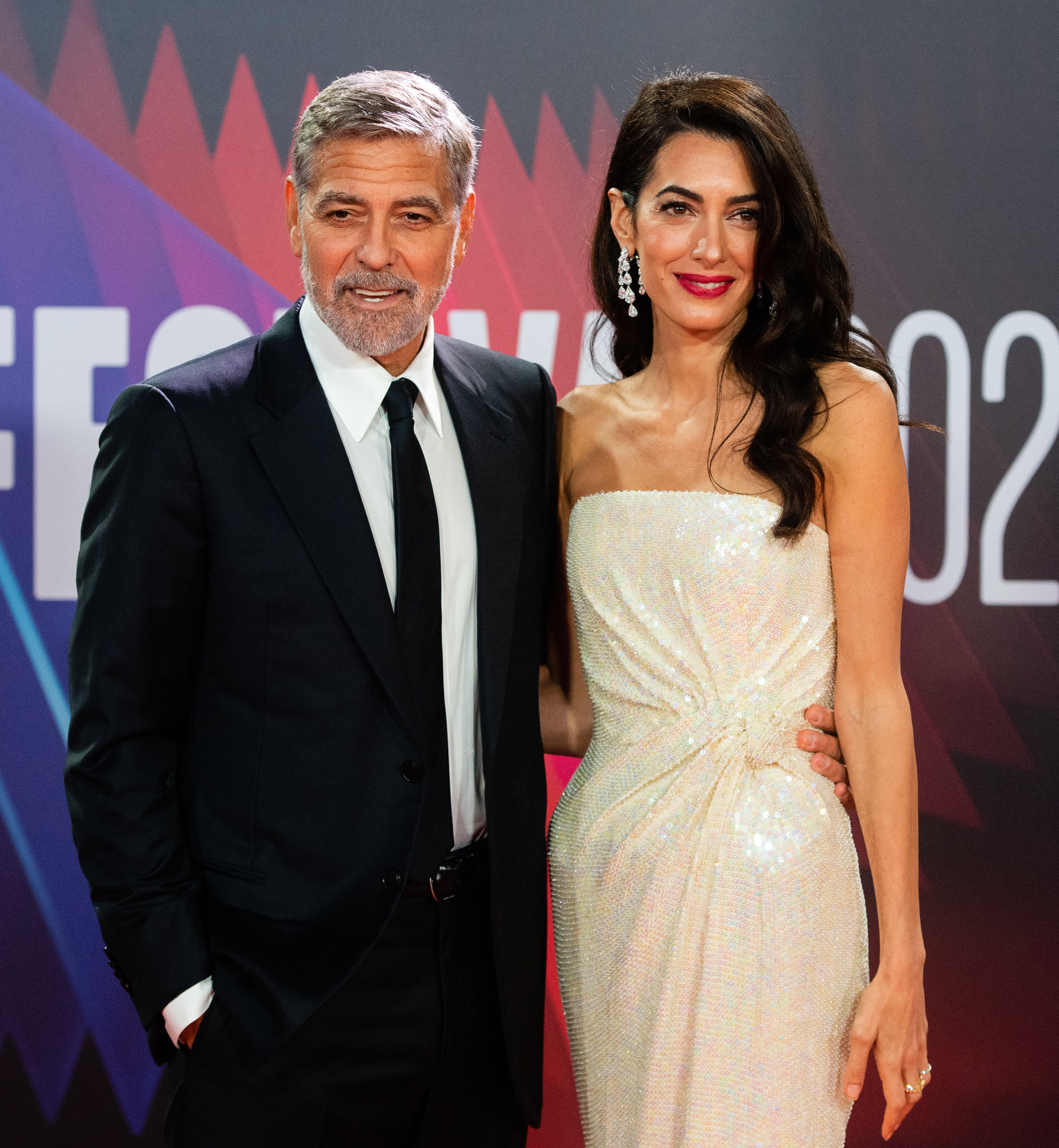 George Clooney and Amal Clooney at the premiere of &quot;The Tender Bar&quot; during the 65th BFI London Film Festival on October 10, 2021