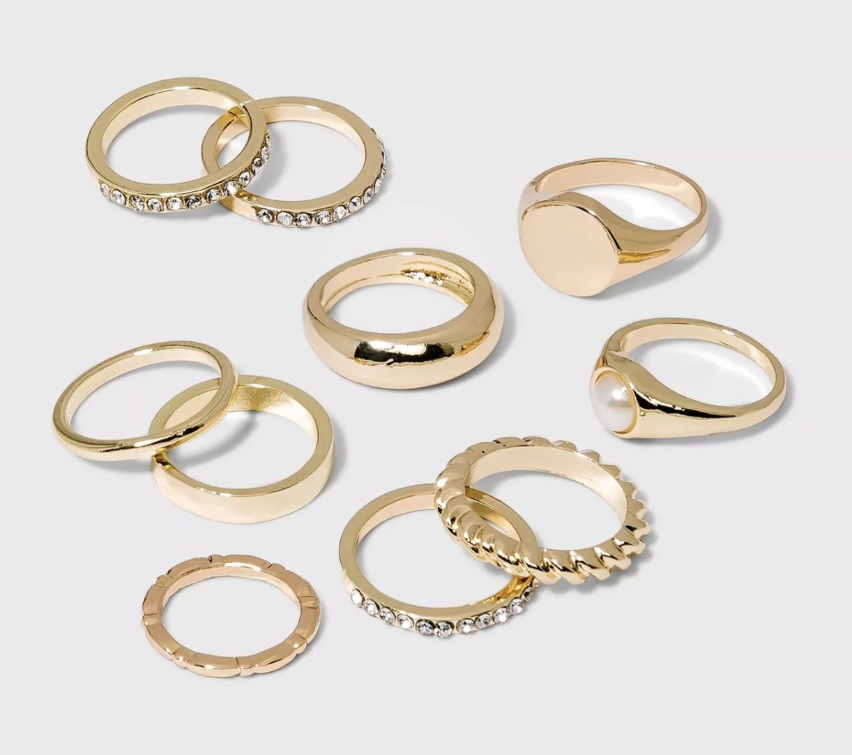 all ten rings displayed
