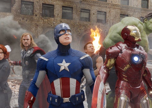 The Avengers standing together