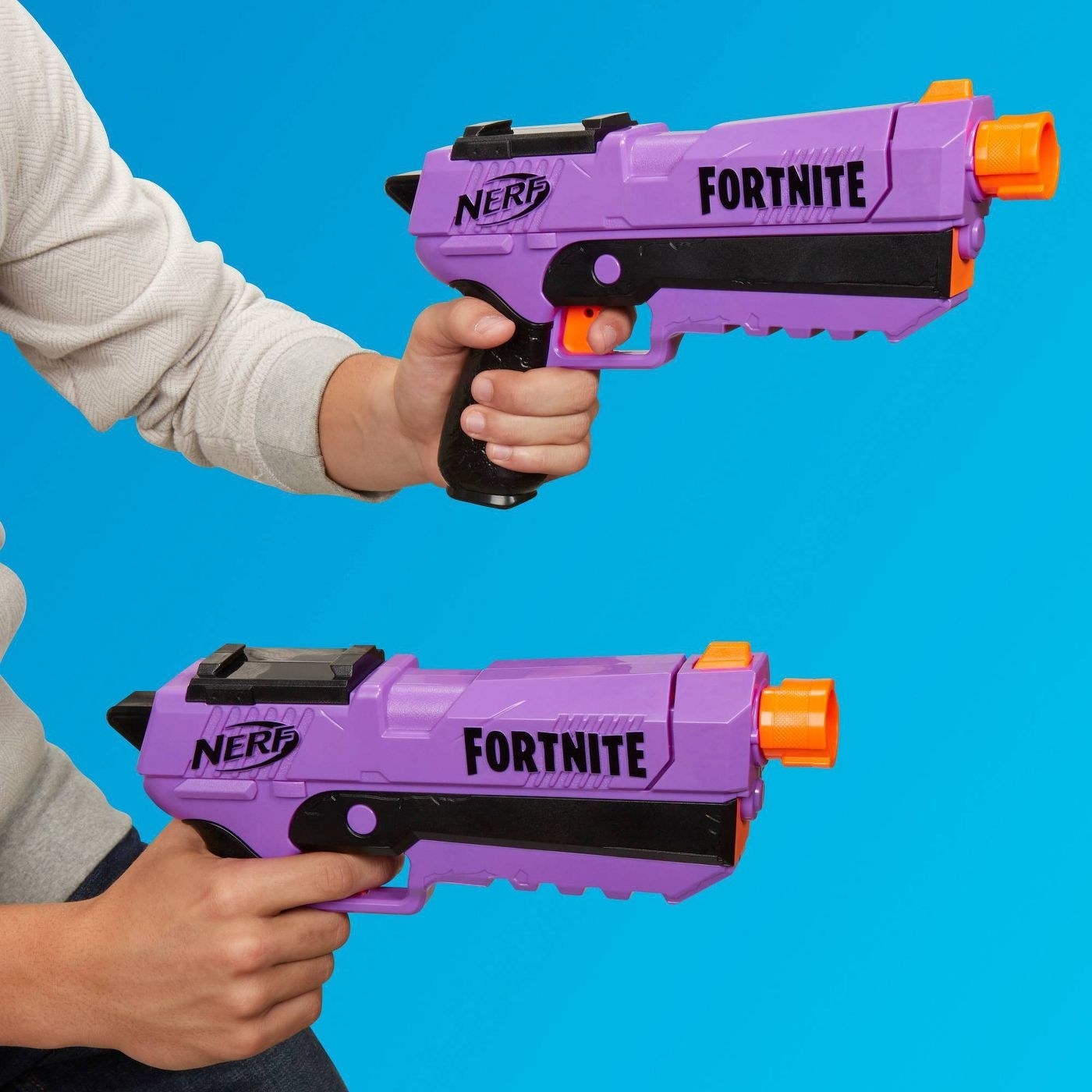 Two nerf blasters