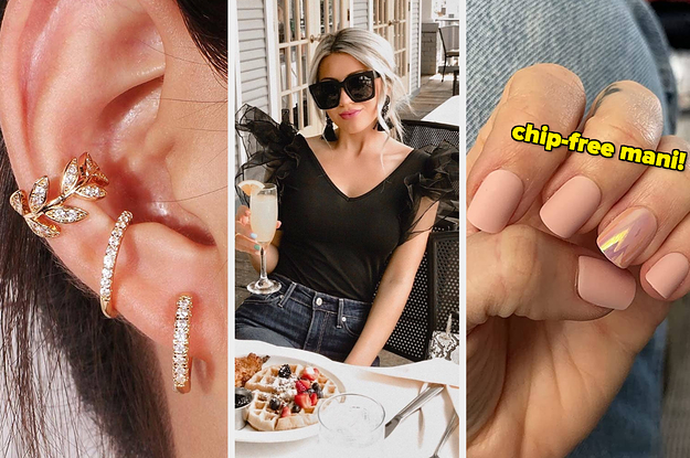 ear cuffs, puff sleeved bodysuit, and chip-free mani