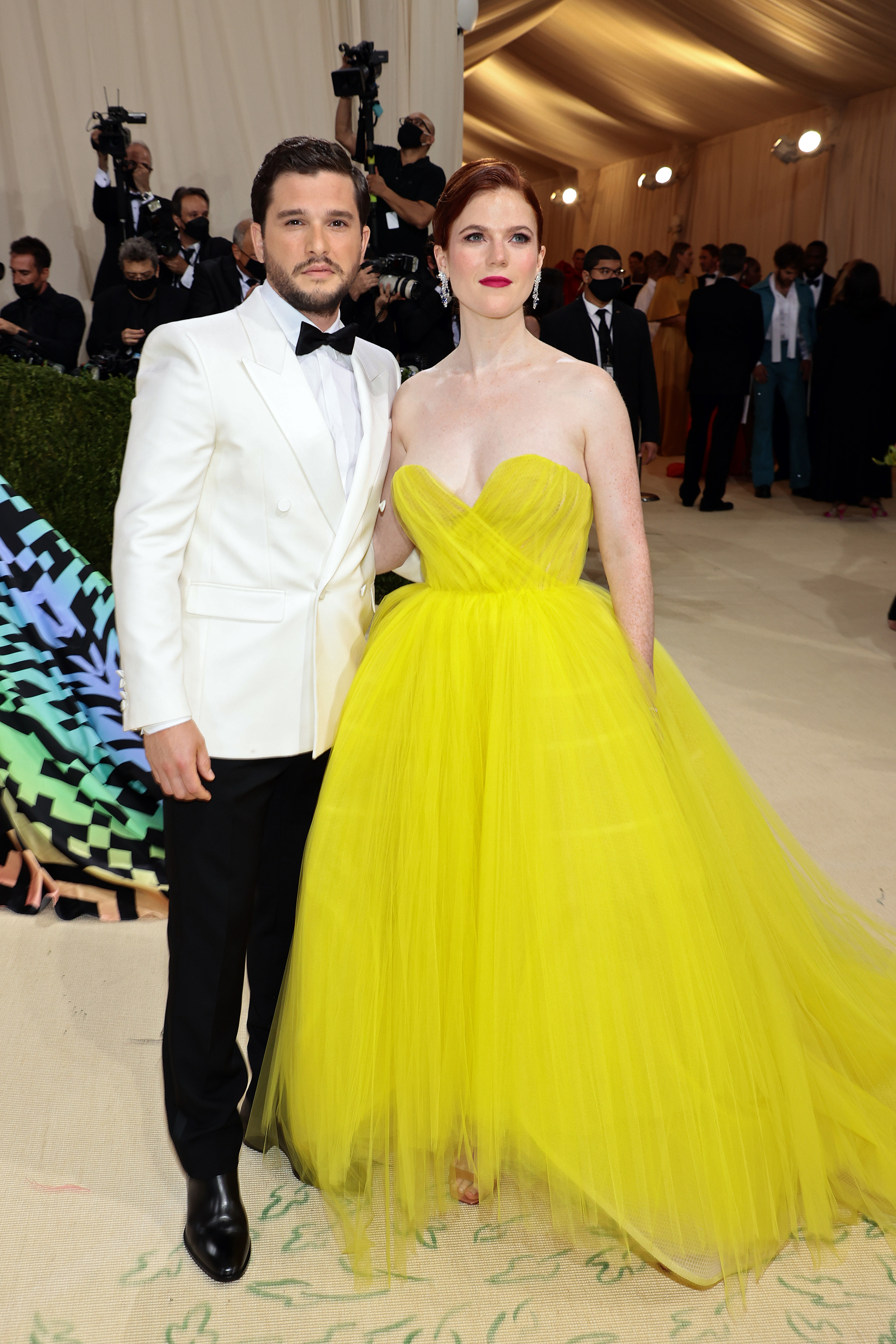 Kit Harington and Rose Leslie pose at The 2021 Met Gala in New York City on September 13, 2021