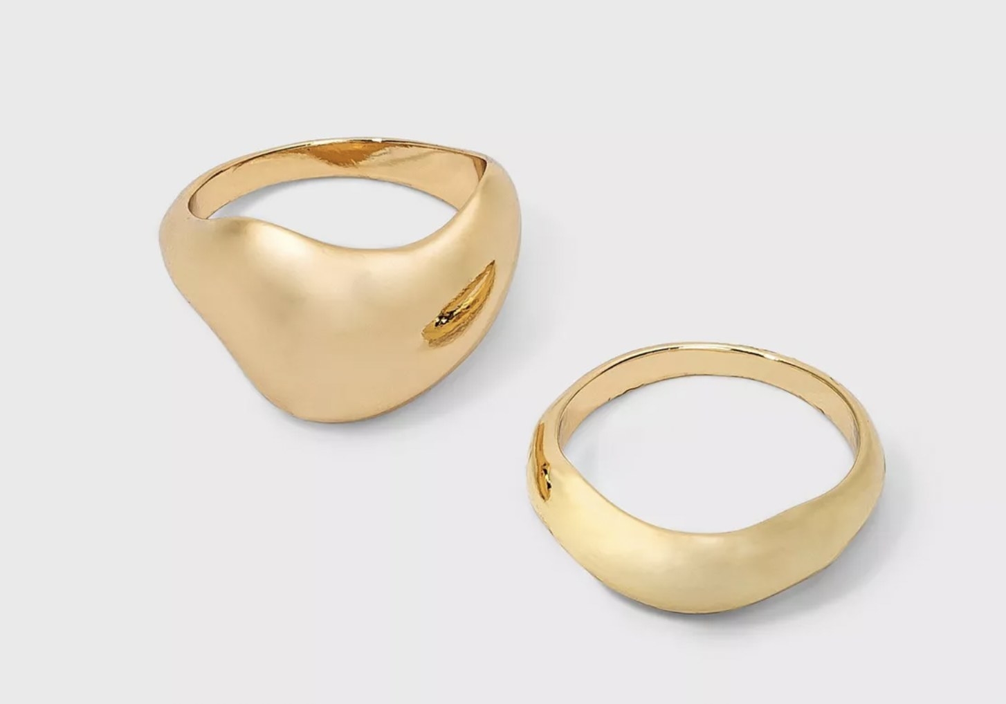 two dome rings in gold
