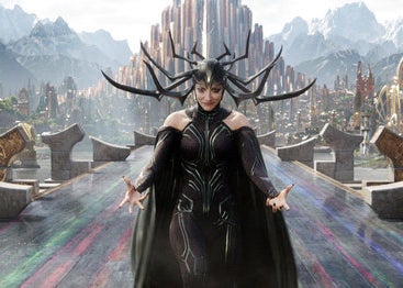 Hela standing on the Bifrost